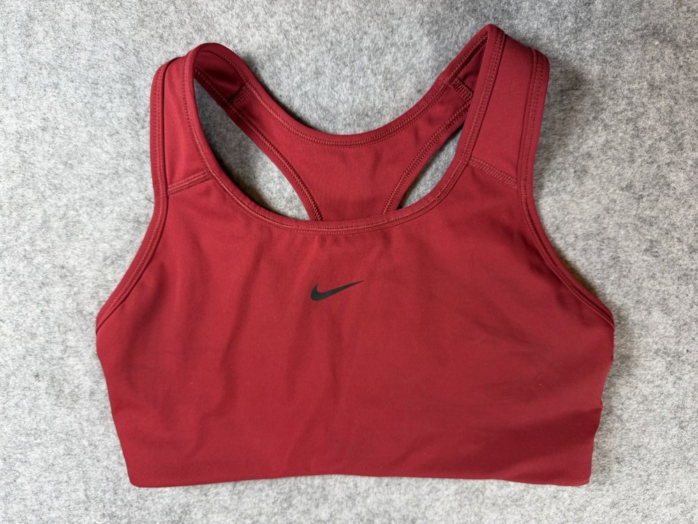 Nike sports bra full coverage women’s Medium Red Burgundy No Padding