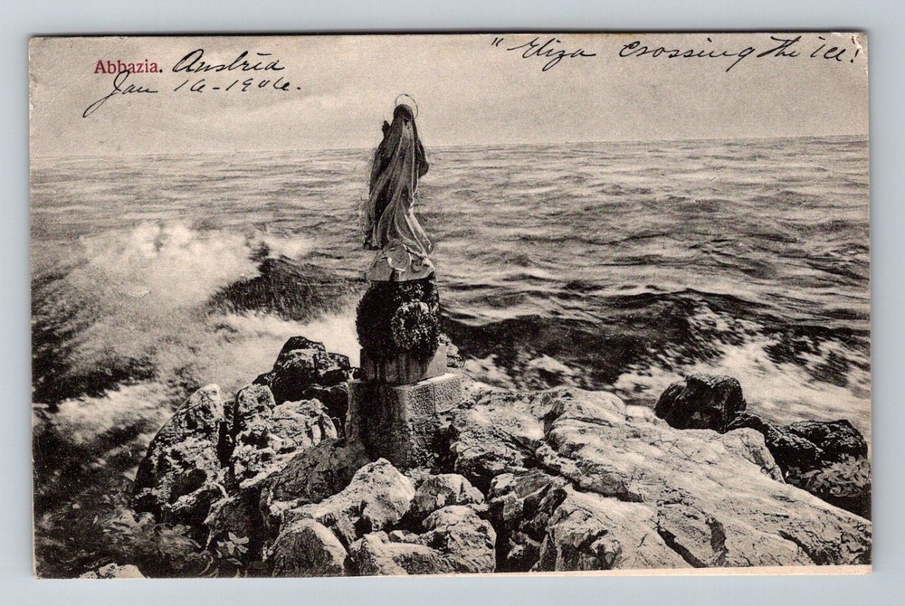 Croatia- Abbazia City & Waterfront Souvenir Postal Old PC Card Vintage Postcard