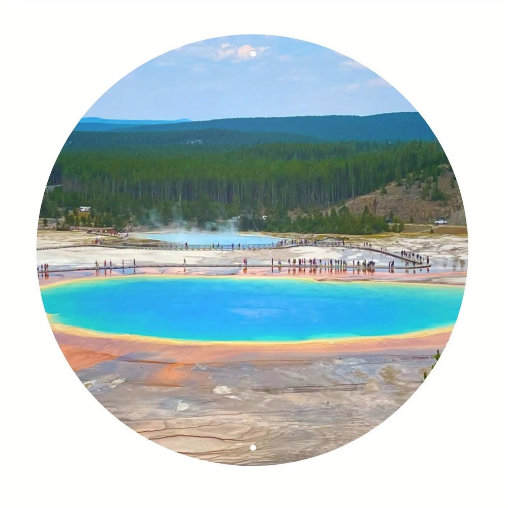 Explore Yellowstone Geothermal Wonders Aluminum Oil Painting