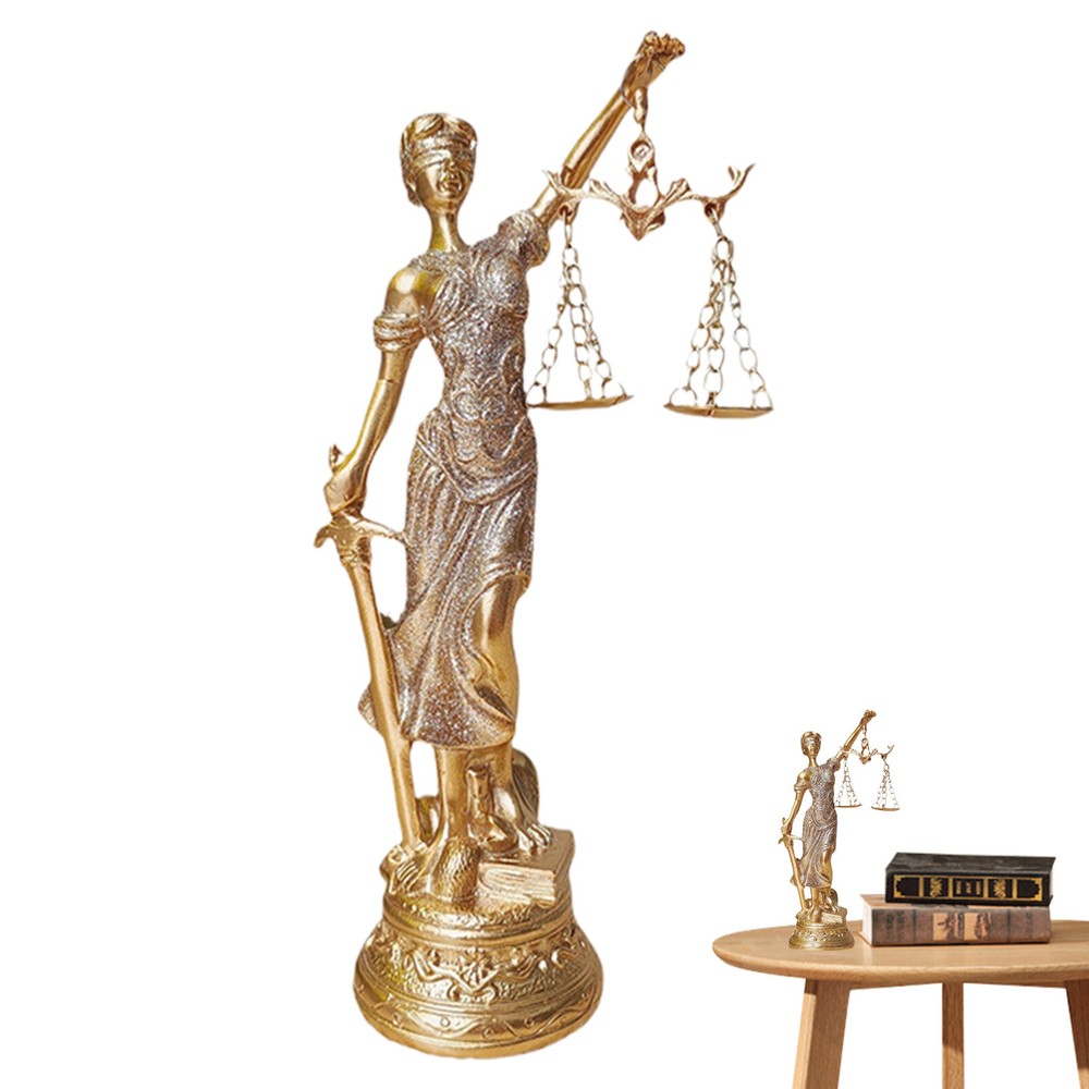 Justice Fairness Goddess Statue Resin Blind Law Lady Sculpture Greek Roman Angel
