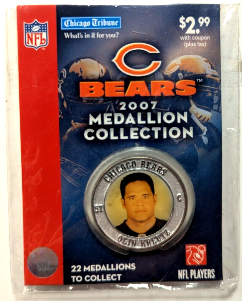 Olin Kreutz Coin Chicago Bears NFL Football Team 2007 Medallion Collection