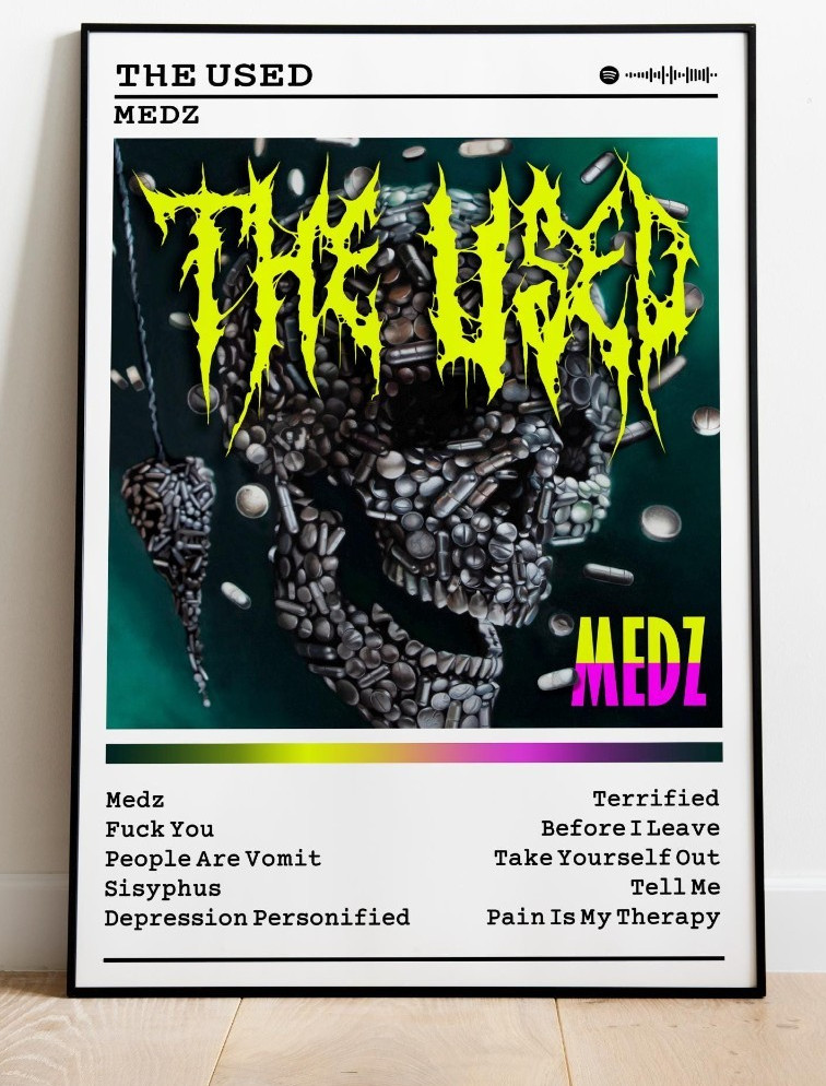 The Used Medz Album Poster 24x36 Rock Music Wall Art Unframed