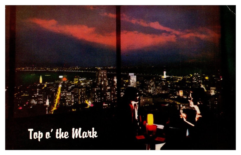 c1960 Night View from Top o the Mark San Francisco California Vintage Postcard