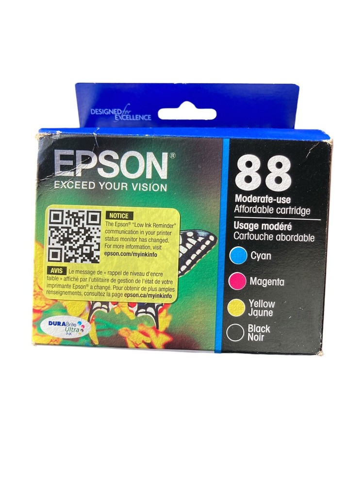 Genuine Epson DURABrite Ultra Ink - 88 - Black/Yellow/Cyan/Magenta T088120-BCS