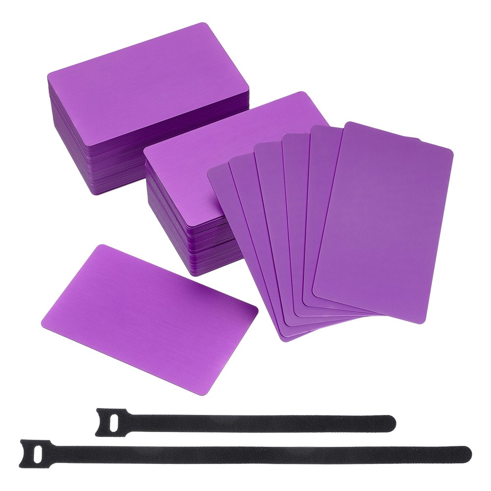 Metal Business Card 3.39 x 2.13 Inch Blank Aluminum Purple 100 Pcs