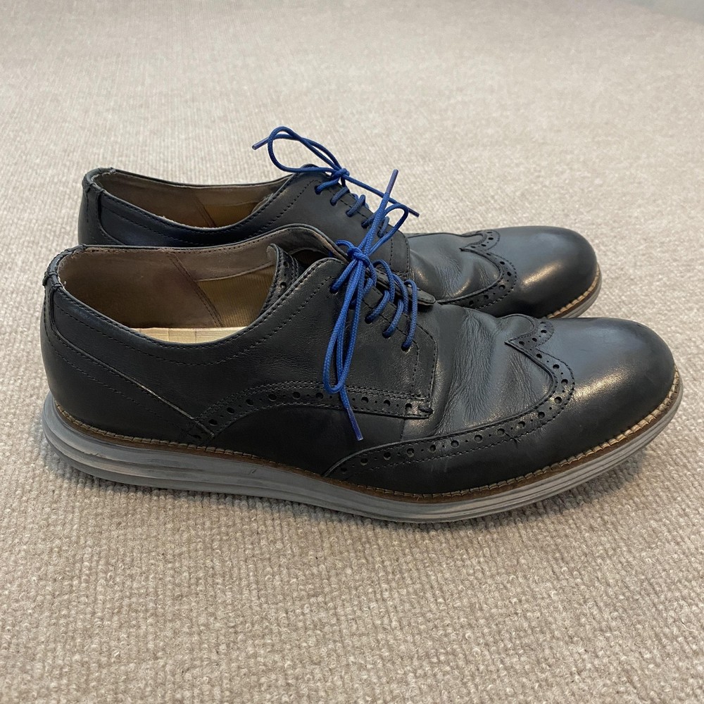 Cole Haan Shoes Mens Size 10.5 M Black Leather Wingtip Brogue Dress C26470