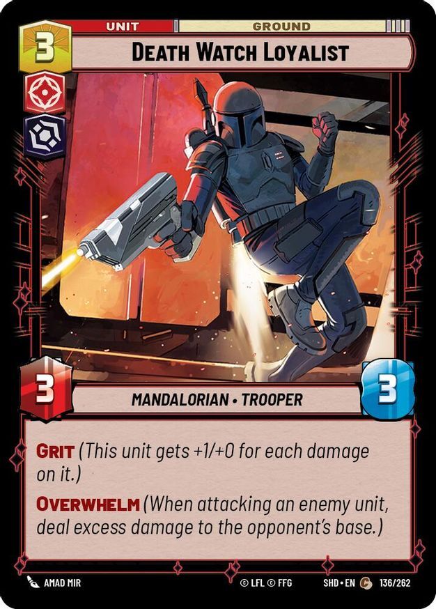 Star Wars Unlimited Death Watch Loyalist (136/590) Shadows of the Galaxy LP FOIL