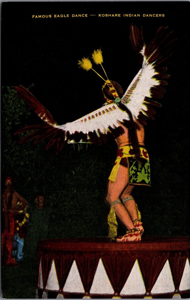 Koshare Indian Dancers Eagle Dance Postcard La Junta Colorado Kropp