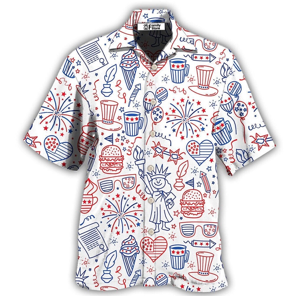 America Independence Day Fourth Of July Cool Art Hawaiian Shirt 4th Of July Hawa