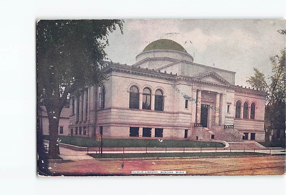Postcard Public Library Winona Minnesota USA North America