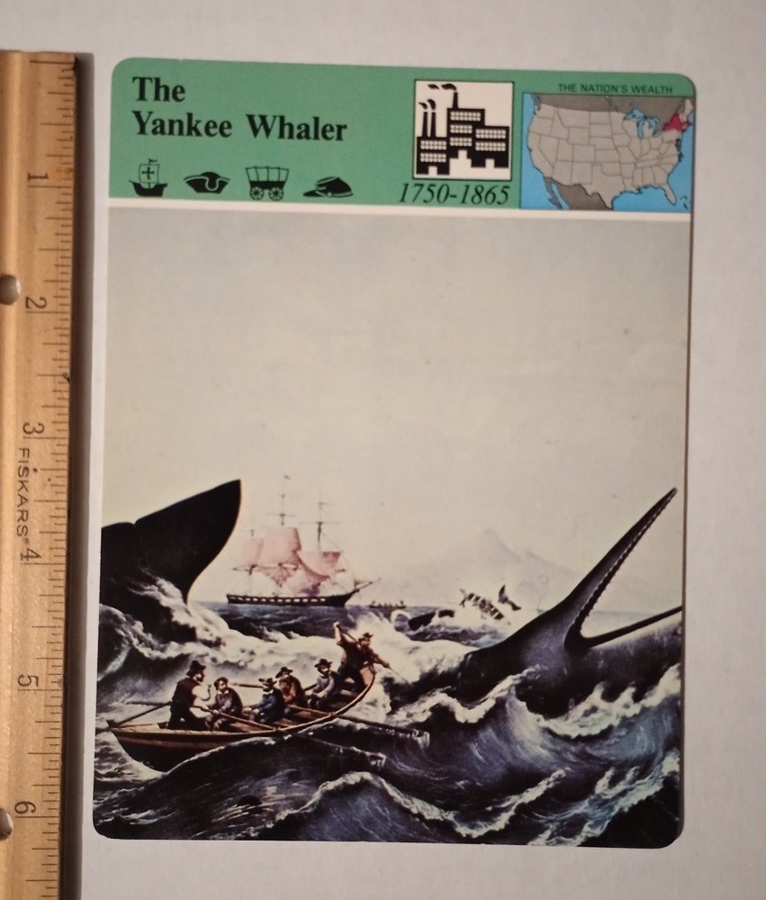 1979 Panarizon The Yankee Whaler Hunting On The High Seas Large Card Vintage