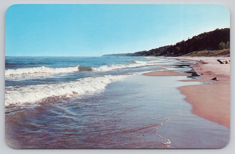 Vintage Lake Michigan Beach Postcard - Southwestern Michigan Shoreline