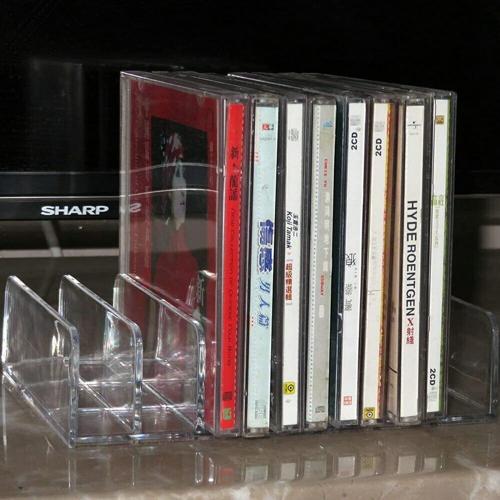 Clear Acrylic DVD/CD Storage Box CD Holder - CD Tray Holds up to 14 CD Cases ...