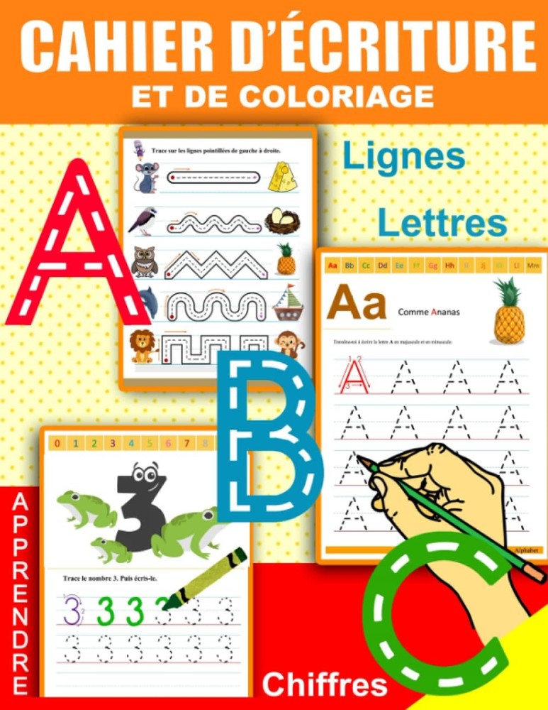 Cahier d'Ecriture et de Coloriage: Apprenons à tracer les formes, les ligne...