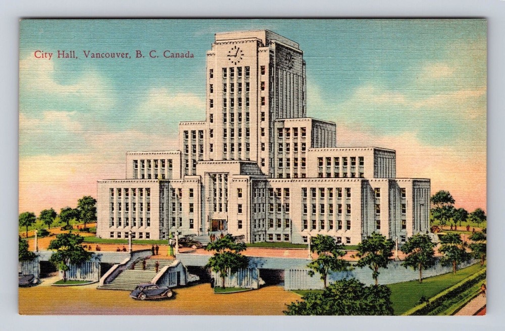 Vancouver British Columbia- Canada, City Hall, Antique, Vintage Postcard