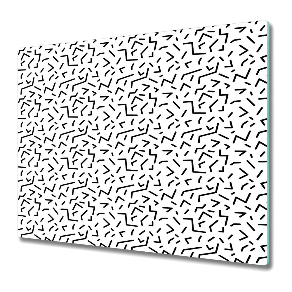 Glass Worktop Saver Kitchen geometric retro style squiggly scandinavian 60x52