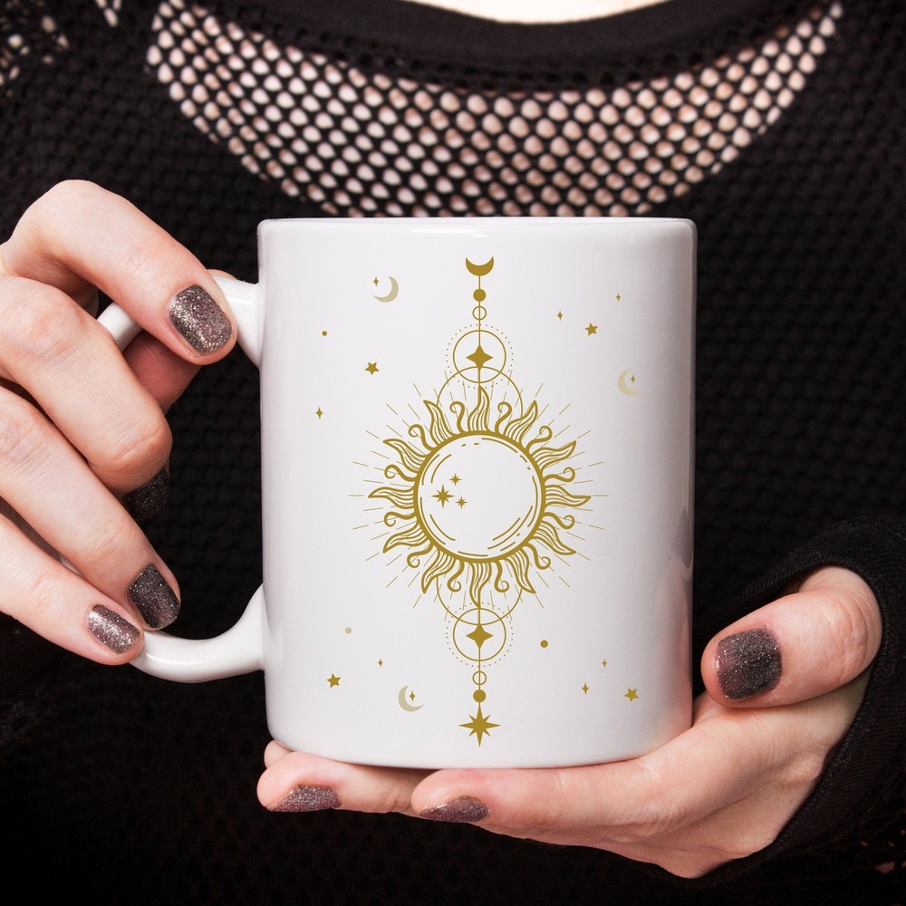 Custom Mug Personalised Geometric Astrological Mug Sun & Stars