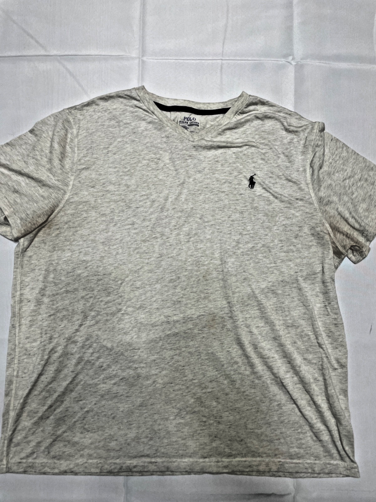 Polo Ralph Lauren  Men's Gray V-neck Classic Fit T-Shirt - Size XL