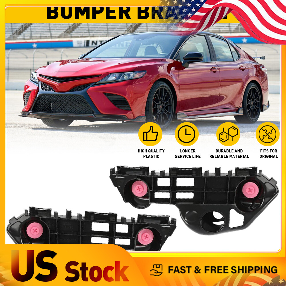 2pcs Black Bumper Support Bracket Fit 2018-2021 For Toyota ABS Camry left+right