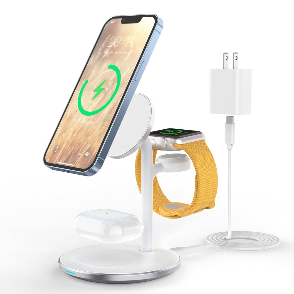 3 in 1 Wireless Charging Station for Apple Devices, Standard 15W Fast Wireles...