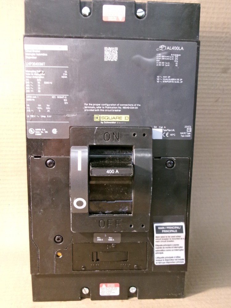 NEW Square D LHP LHP36400MT 3 Pole 400 Amp 600V Gray Label Circuit Breaker