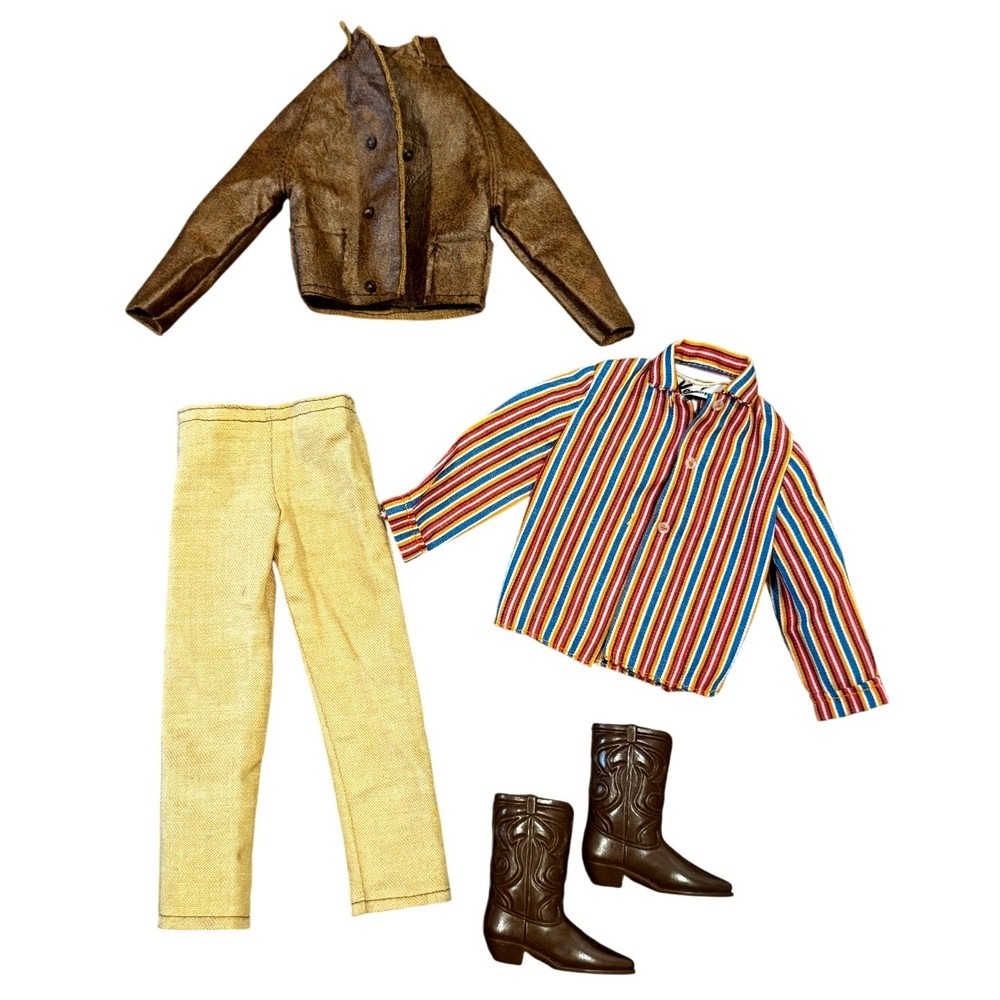 Vtg Barbie Ken Rally Gear #1429 Complete 1969 Mod Era Jacket Shirt Pants Boots