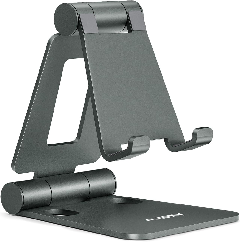 Dual Folding Cell Phone Stand, Fully Adjustable Foldable Desktop Phone Holder Cr