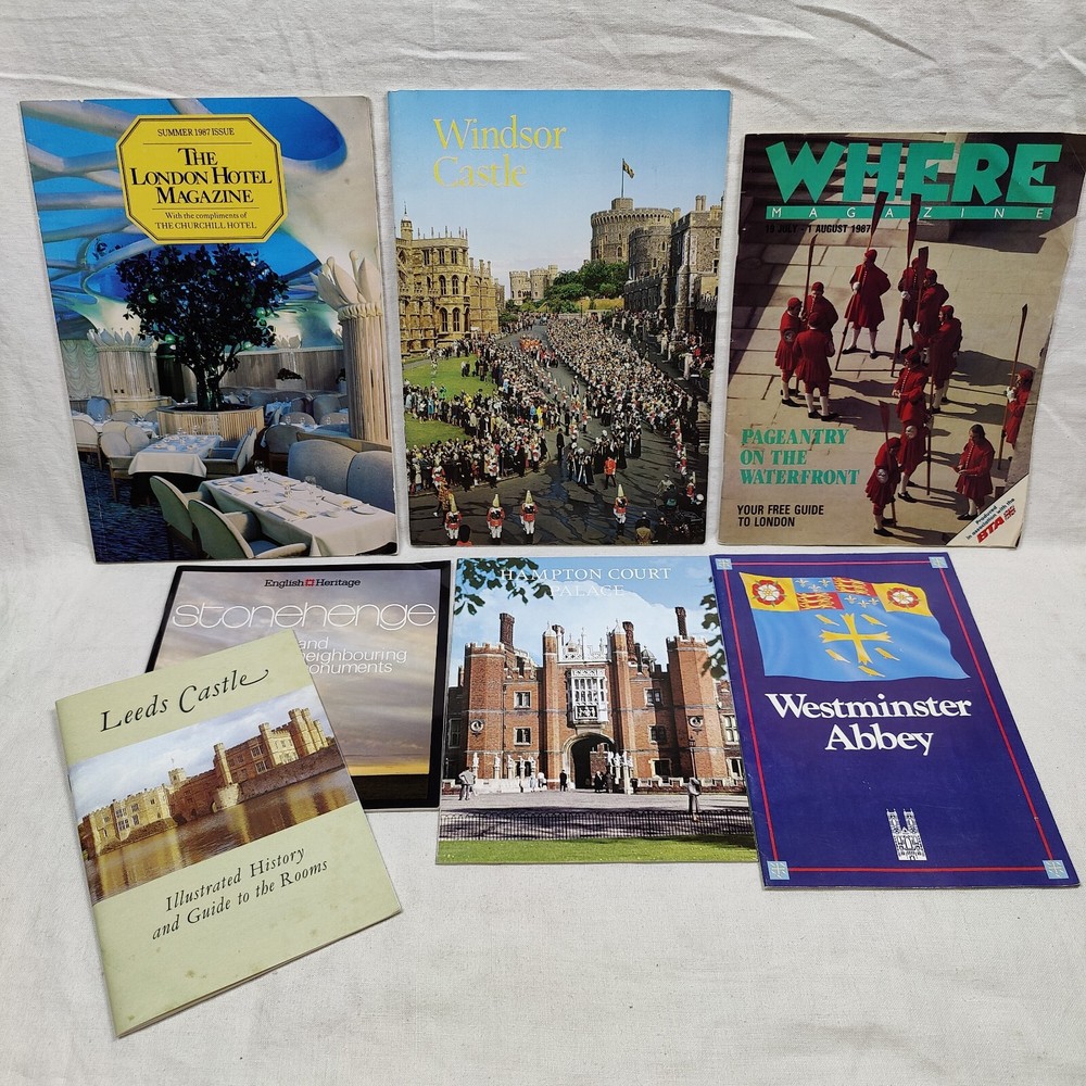 Lot Of 7 Vintage London England Tourist Travel Guide Museum Tour History Books