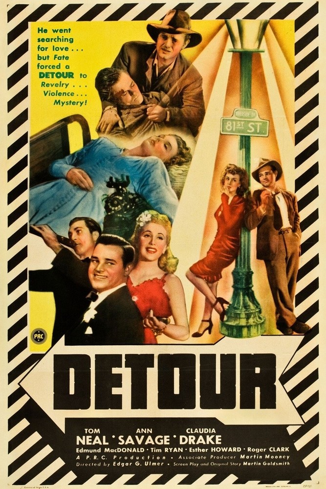 DETOUR 1945 DVD film Noir Classic Mystery Movie Tom Neal Ann Savage