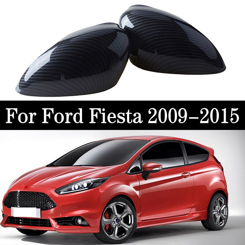 Carbon Fiber Look Rearview Mirror Indicator Light Cover For Ford Fiesta 2009-15