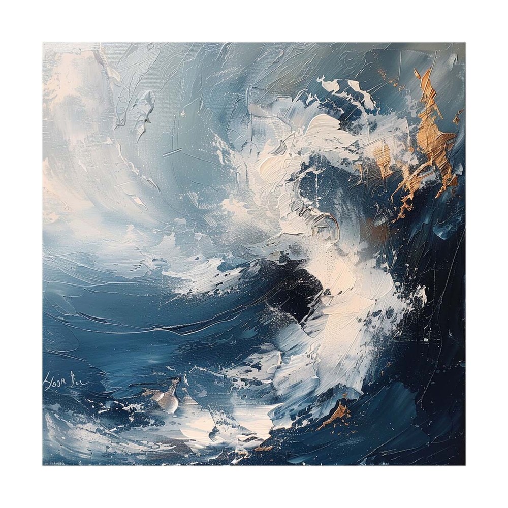 Pintura al óleo abstracta pintada a mano sobre lienzo arte de pared abstracto hogar mar 31 pulgadas