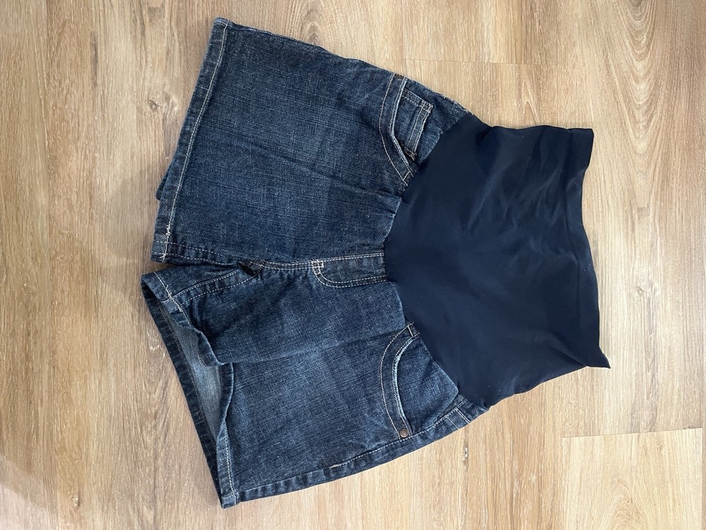 Indigo Blue Maternity Denim Jean Shorts Women Size Medium