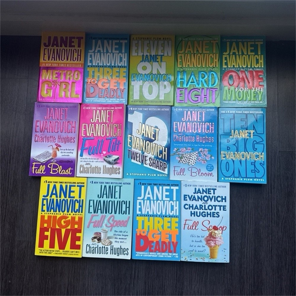 Janet Evanovich Paperback Book Lot 10 Stephanie Plum Mystery Fiction w/ Hughes