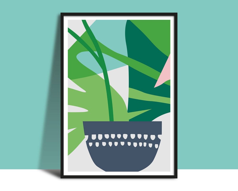 Houseplant Instant Printable Wall Art Botanical Graphic Floral Print Plant And