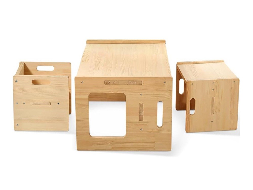 Montessori Wooden Weaning Table and Chair Set for Kids Activity