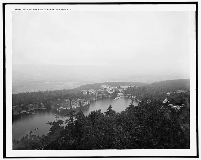 Photo:Lake Mohonk Mountain House New Paltz New York ca1900 Sky Top View