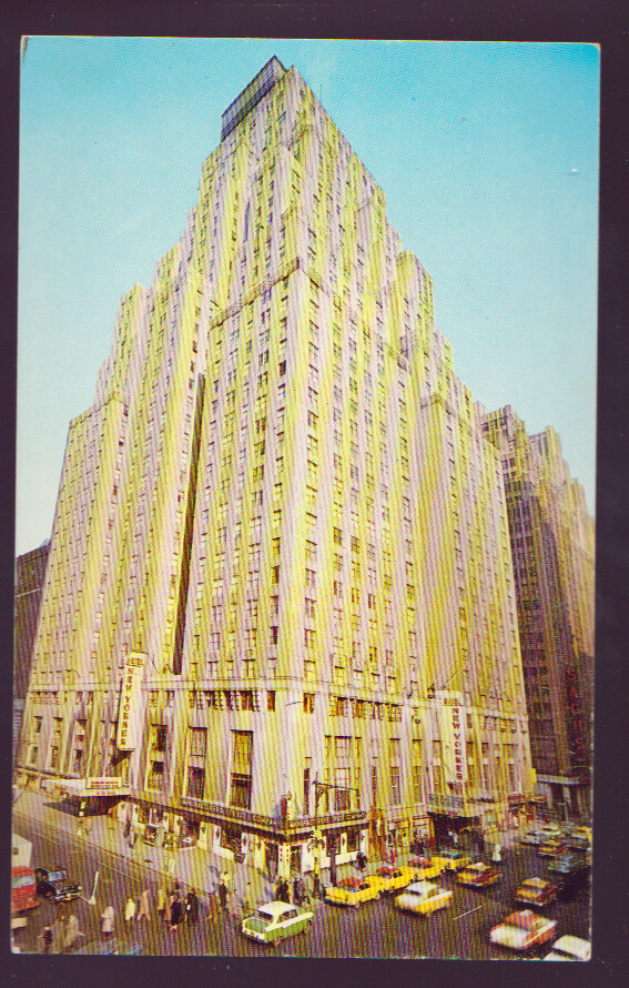 NEW YORK NY NYC Hotel New Yorker 1950s Cars Postcard