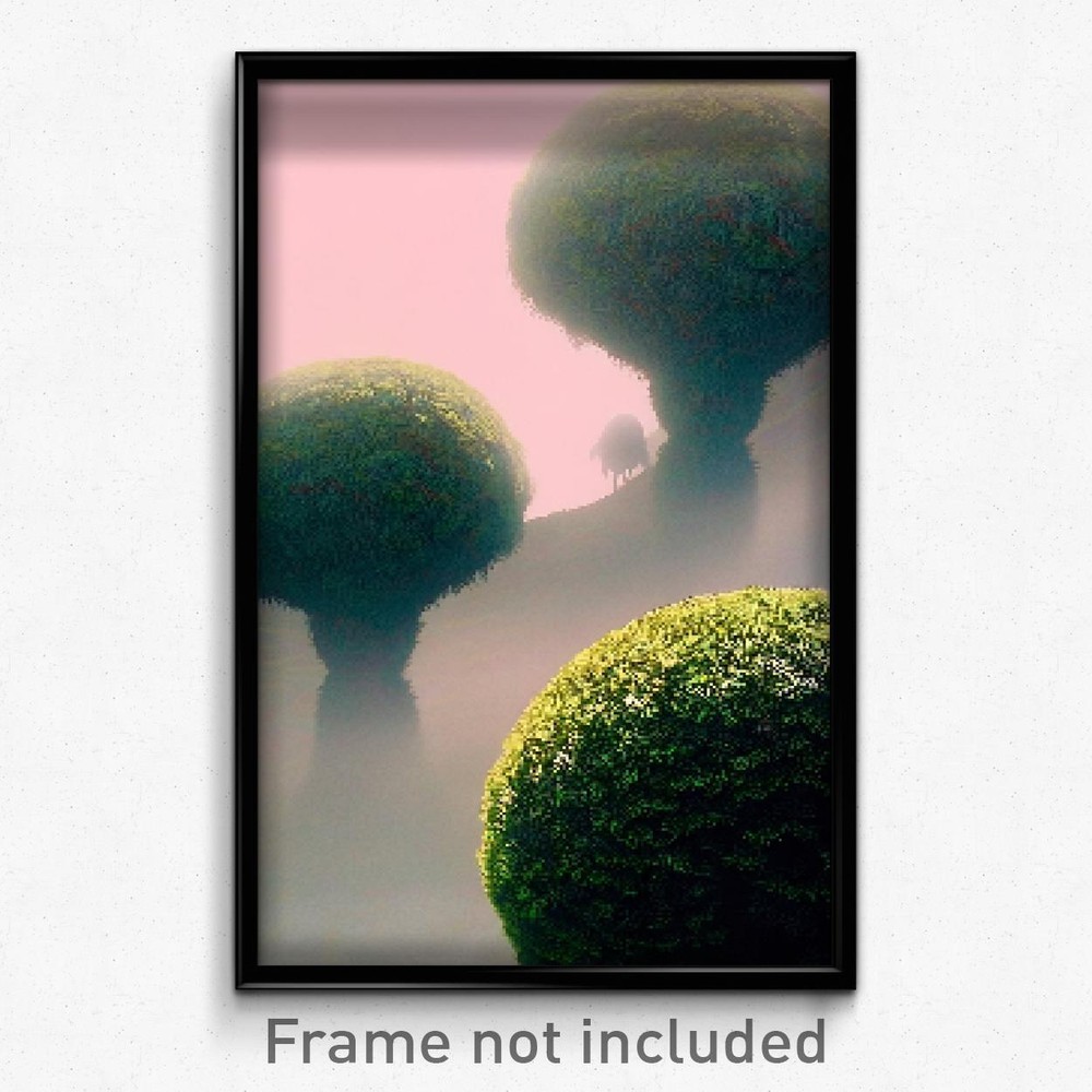 8 Bit Psychedelic Pixel Art Poster - Squiggly Duchy Trippy Video Game Print