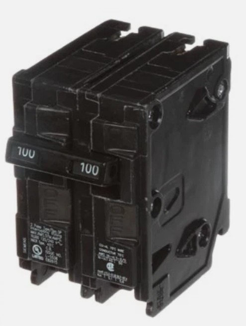 Siemens Q2100 100A 2 Pole 240V Circuit Breaker - Black