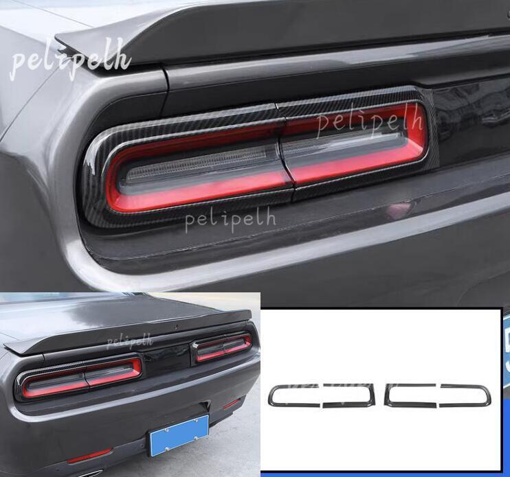 ABS Carbon Fiber Tail Light Cover Trim 4pcs for 2015-2020 Dodge Challenger-image