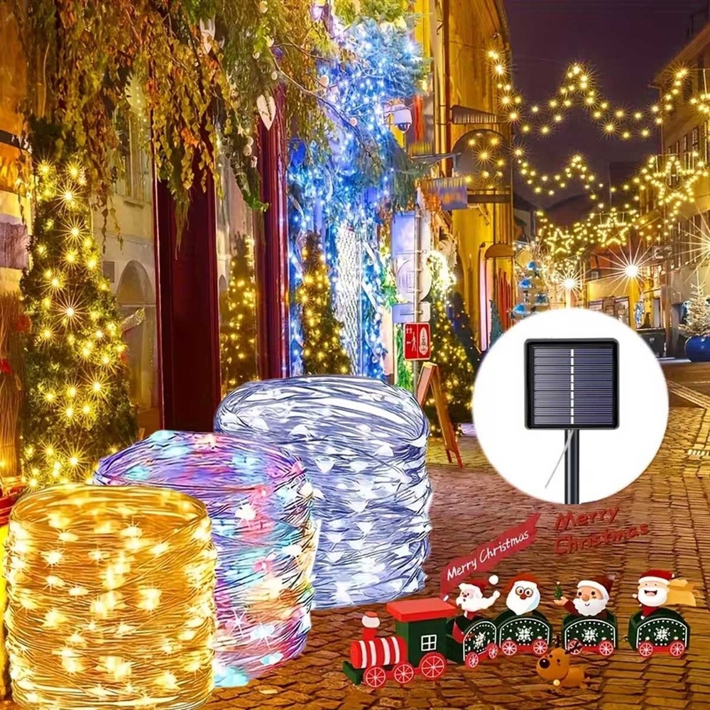 100 LED String Lights, Solar Outdoor Christmas Lights LED Mini Twinkle Lights