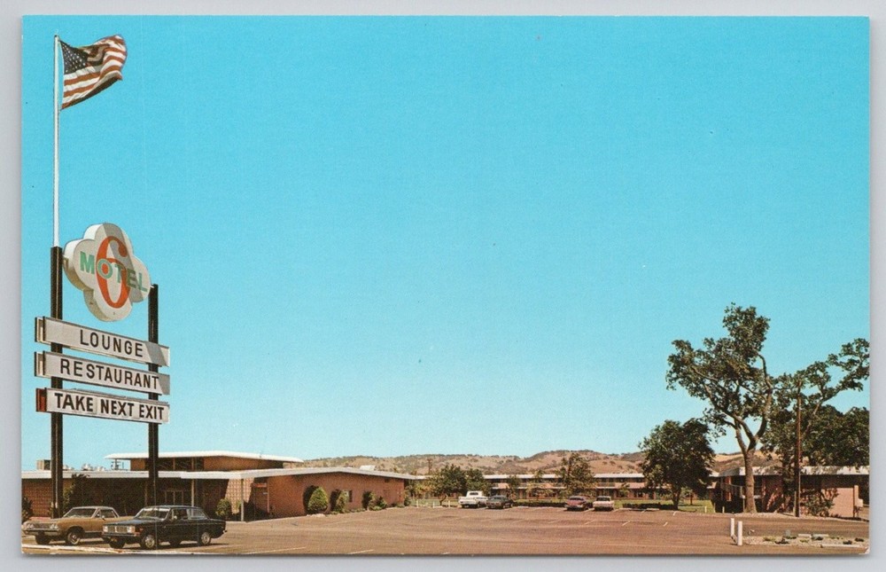 Vintage MOTEL 6 Paso Robles California Postcard Hwy 101 Restaurant Lounge