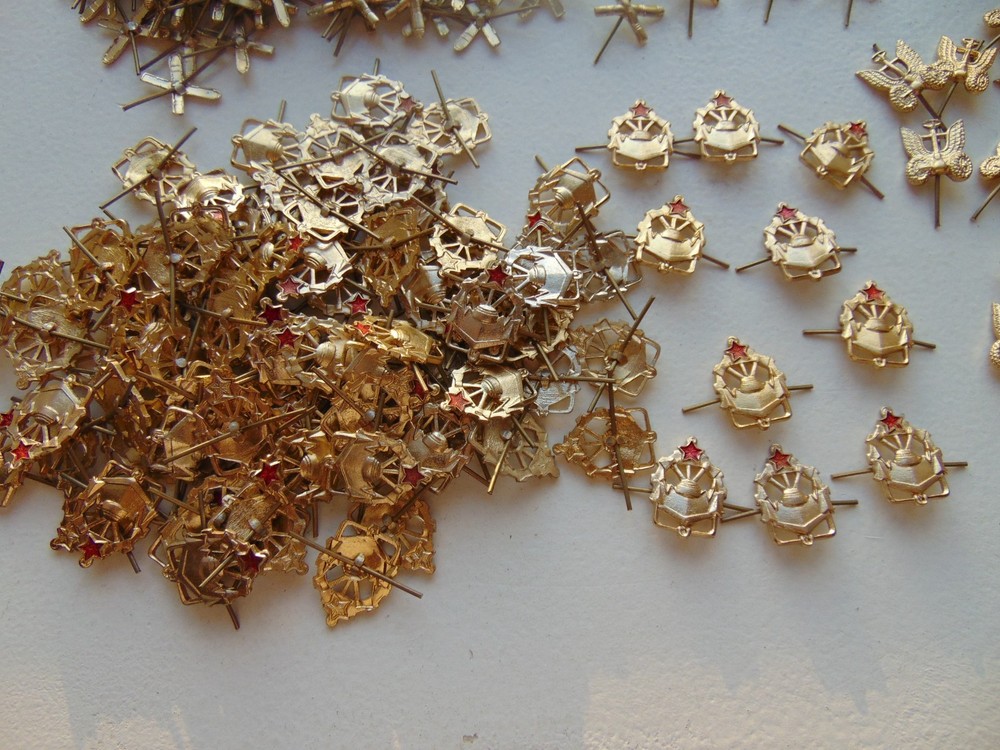 Insignia of Soviet engineer-sapper units. Worn on the collar. USSR Army.