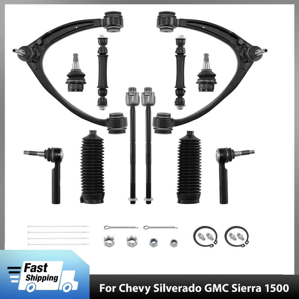 12X Front Upper Lower Control Arm Ball Joint Tie Rod For CHEVROLET TAHOE 2007-14
