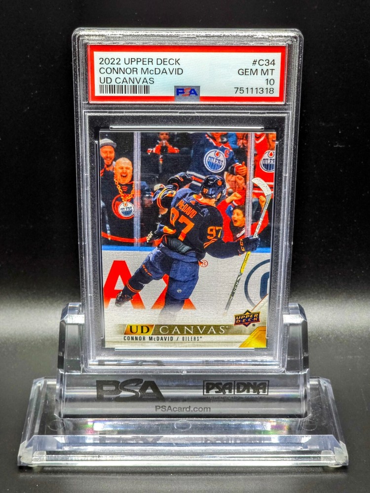 Connor McDavid 2022-23 Upper Deck Series 1 Hockey UD Canvas #C34 Gem PSA 10