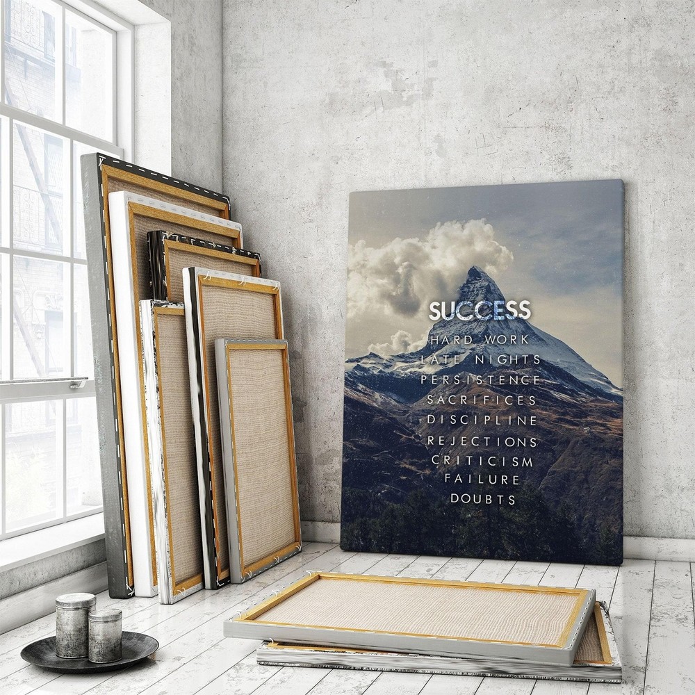Success Mountain Motivational Poster Print Wall Art Office Decor Poster
