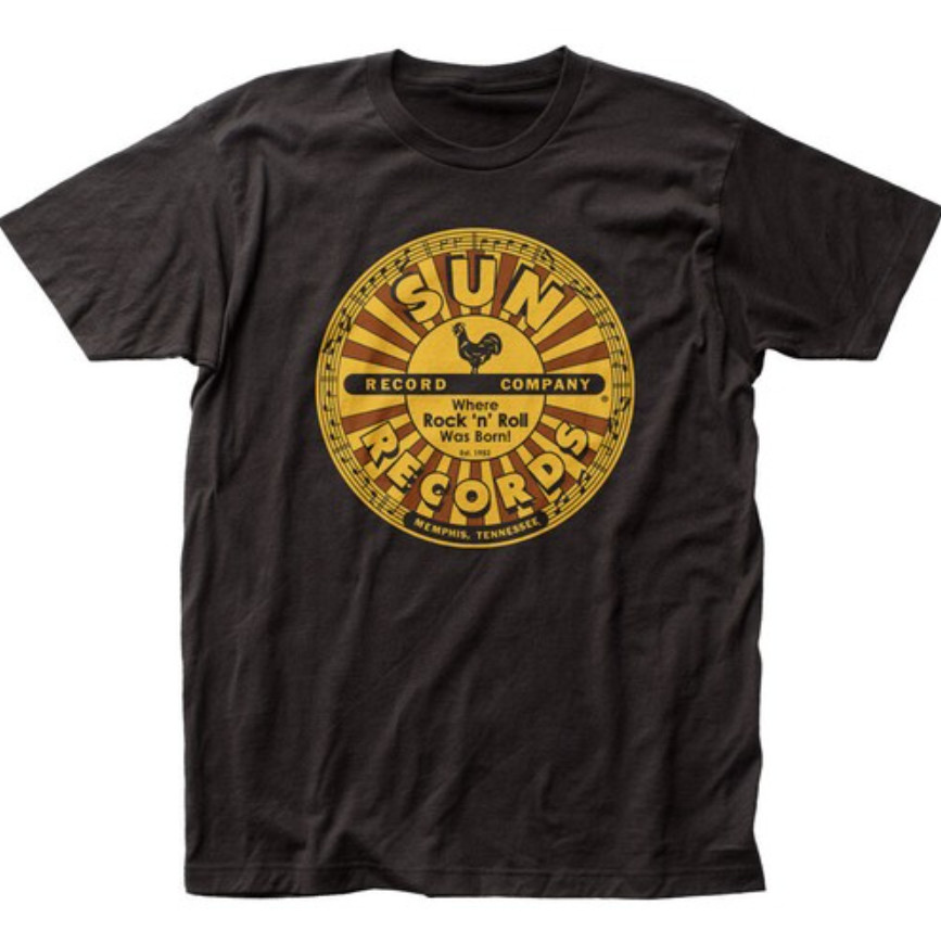 Sun Records Full Circle t-shirt, Men's black music tee, New vintage label shirt