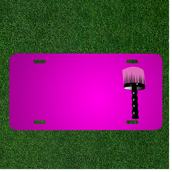 Custom Personalized Car License Plate With Add Names To Barber Brush Round