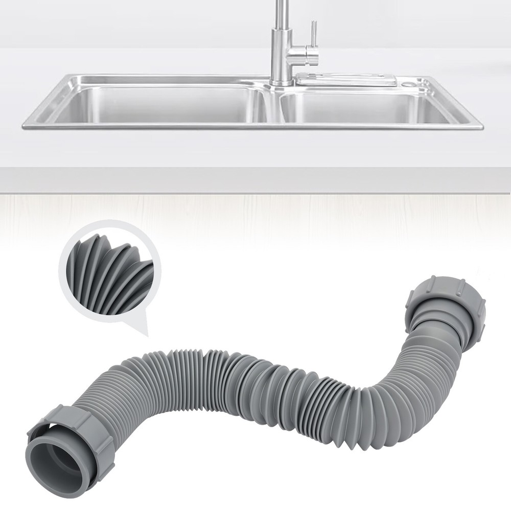 Bathroom Kitchen Flexible Tube Pipe Sink Basin Water 1-1/2 P-Trap Drain Hose