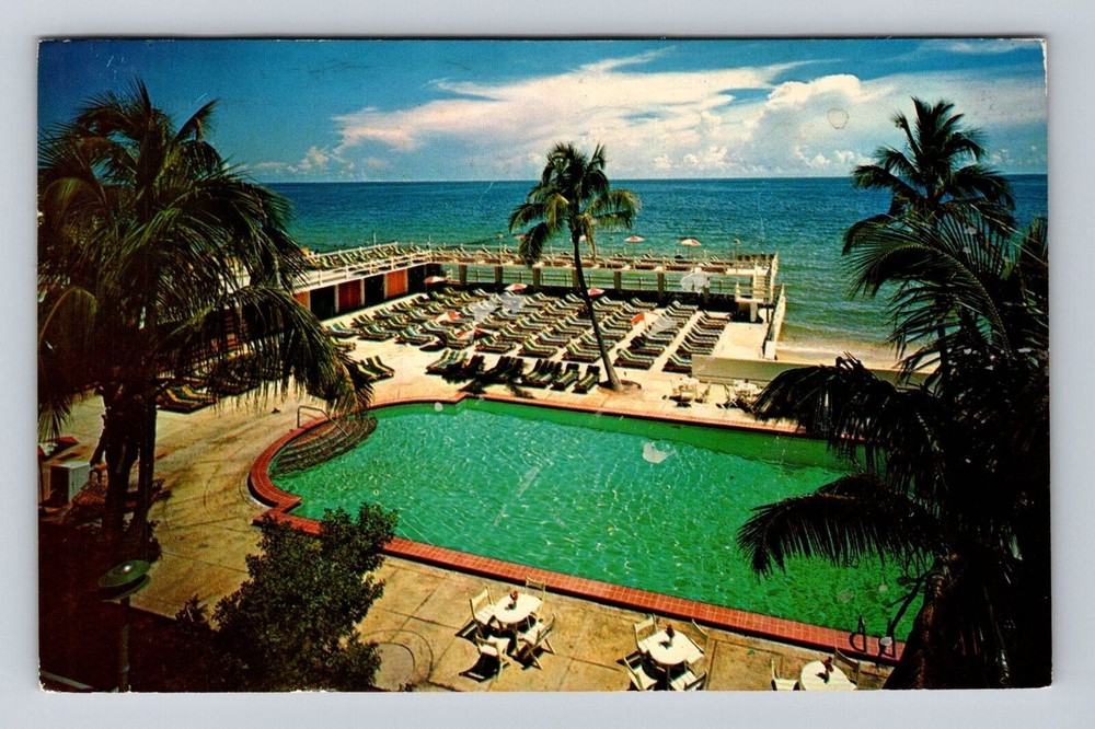 Miami Beach FL-Florida, Crown Hotel, Advertising, Antique Vintage Postcard